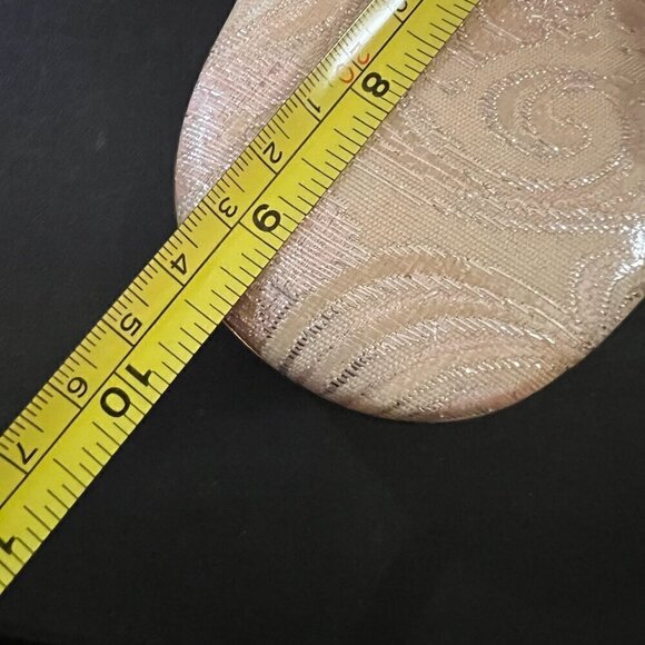 Vintage Japanese Silk Handmade Geisha Gold & Cream Floral Sandal Clog Size 7.5 - Picture 4 of 9